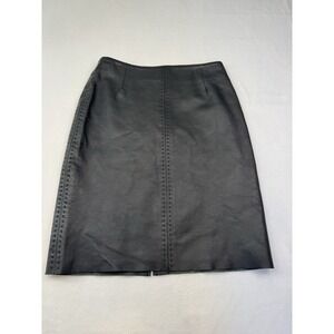 Vtg Leather Skirt Womens 4 Black New Sexy Classic City Boho